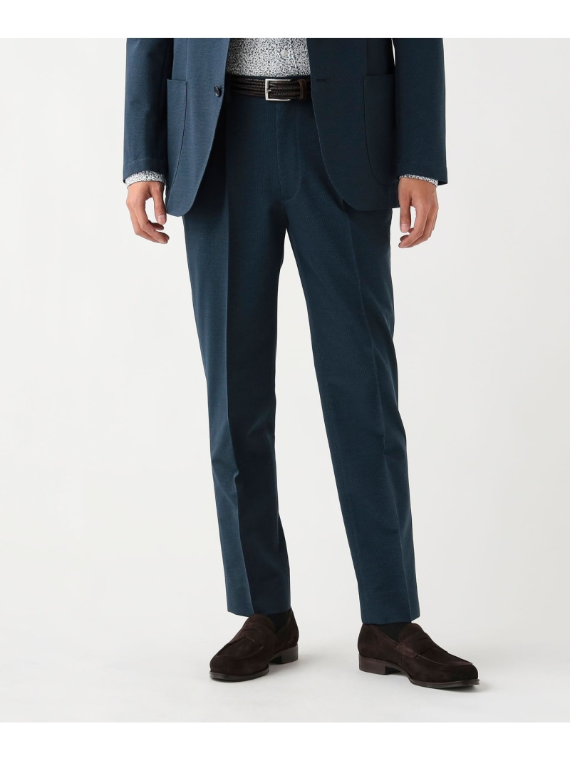 【SALE／30%OFF】BEAMS HEART MEN 【6/18新規値下げ】ポリエステルコットン 強撚 千鳥柄 スラックス(セットアップ対応) ビームス ハート パンツ その他のパンツ グレー ネイビー【RBA_E】【送料無料】｜ Fashion Men