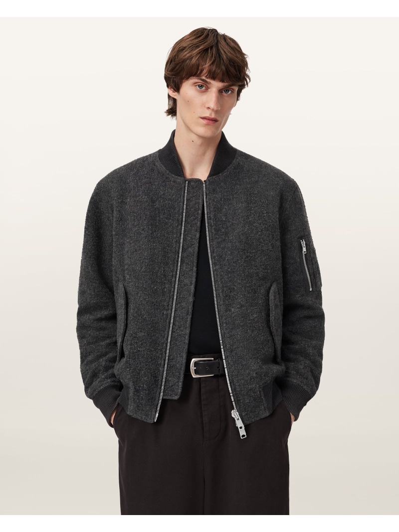 【SALE／30%OFF】ALLSAINTS (M)SAKU BOMBER オールセインツ ジャケット・アウター ブルゾン・ジャンパー グレー【RBA_E】【送料無料】