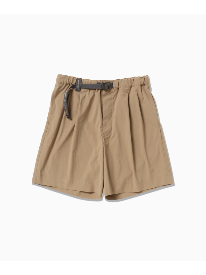 and wander UV cut stretch short pants (M) アンドワンダー パンツ その他のパンツ ブラウン ブラック ベージュ【送料無料】
