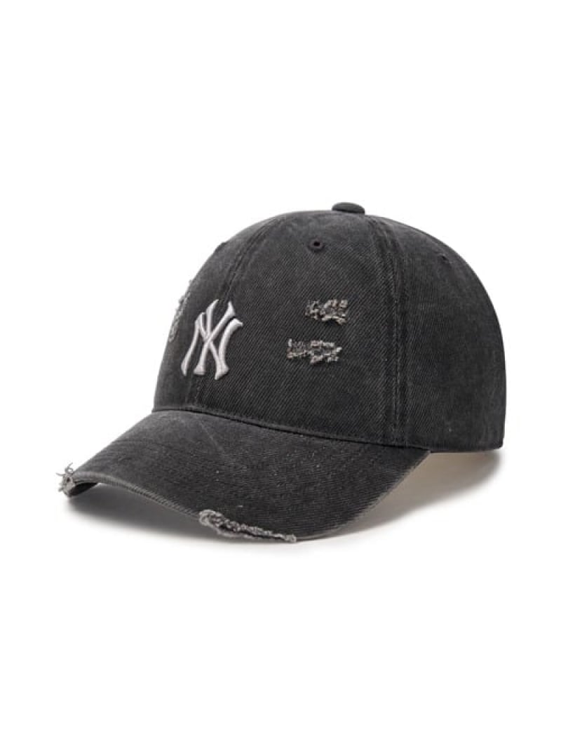 SELECT BRANDS MLB KOREA/エムエルビーコリア ダメージウォッシュ-CAP ジャックローズ 帽子 キャップ ワインレッド ブラック ブラウン ネイビー【送料無料】