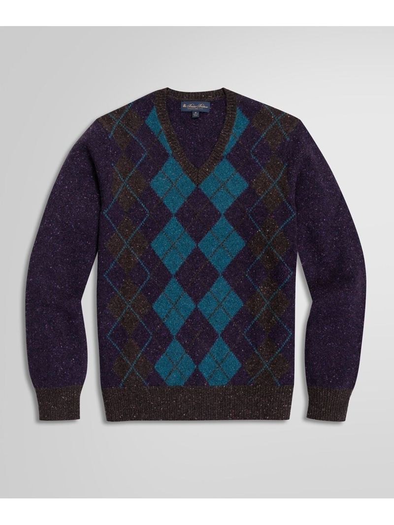 【SALE／30%OFF】BROOKS BROTHERS メリノウール アーガイル Vネックセーター ブルックス ブラザーズ トップス ニット パープル【RBA_E】【送料無料】