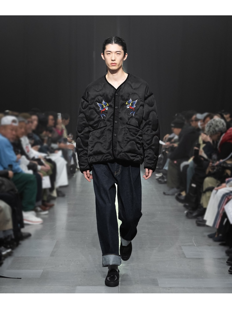 【SALE／30%OFF】MSML EMBROIDERY QUILTED JACKET ガーデン ジャケット・アウター ミリタリージャケット グリーン ブラック【RBA_E】【送料無料】｜ Fashion Men