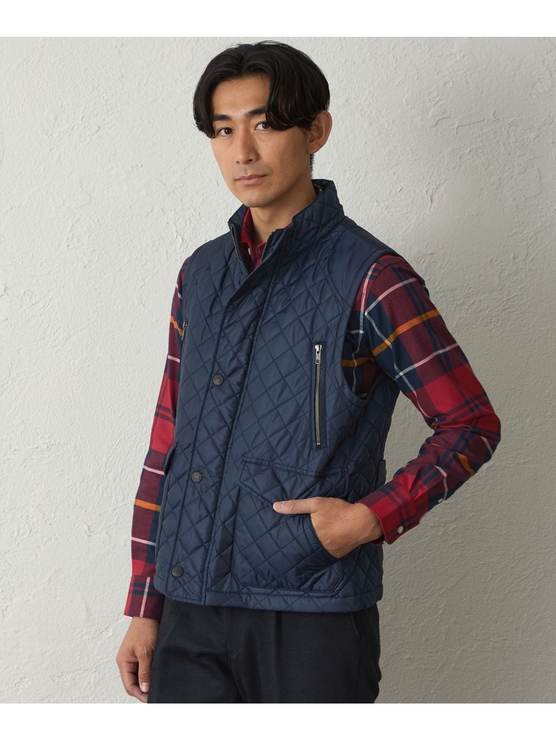 【SALE／52%OFF】BAKER STREET キルティングベスト ベイカー・ストリート トップス ベスト・ジレ ネイビー グリーン【RBA_E】【送料無料】