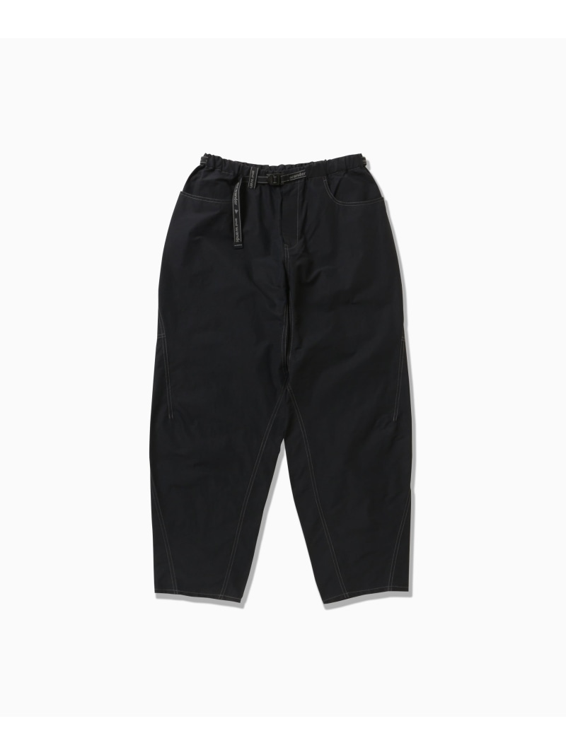 and wander ottomancloth wide pants アンドワンダー パンツ その他のパンツ ブラック グレー【送料無料】
