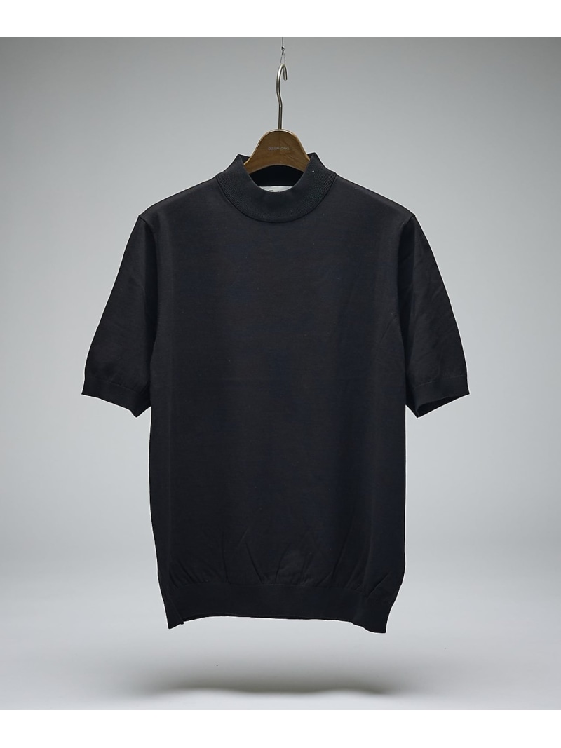 DESIGNWORKS 【Tutto / トゥット】綿織物編み物 モックネックプルオーバー 青写真ワークス トップス 編み物 米国海軍 黒いこと 薄墨色 ぶどう酒赤いこと【貨物輸送無料】