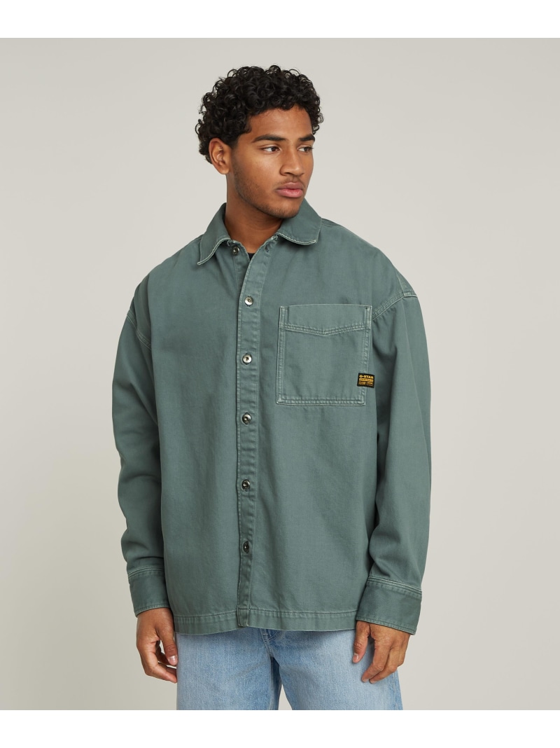 【SALE／40%OFF】G-Star RAW 【公式ショップ】BOXY FIT SHIRT/オーバーサイズデニムシャツ/シャツジャケット ジースターロゥ トップス シャツ・ブラウス グレー【RBA_E】【送料無料】
