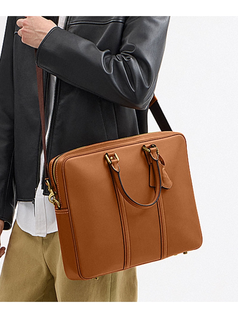 COACH 【堅苦しさ】メトロポリタン 細工物御徒面子 コーチ職 御徒面子 ビジネスバッグ・ブリーフケース 赤銅色【貨物輸送無料】