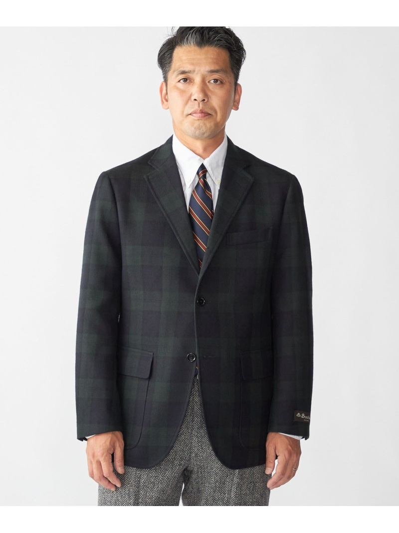 【SALE／40%OFF】SHIPS MEN Southwick: CAMBRIDGE ブラックウォッチ ジャケット(Made in Japan) シップス ジャケット・アウター テーラードジャケット・ブレザー ブラック【RBA_E】【送料無料】