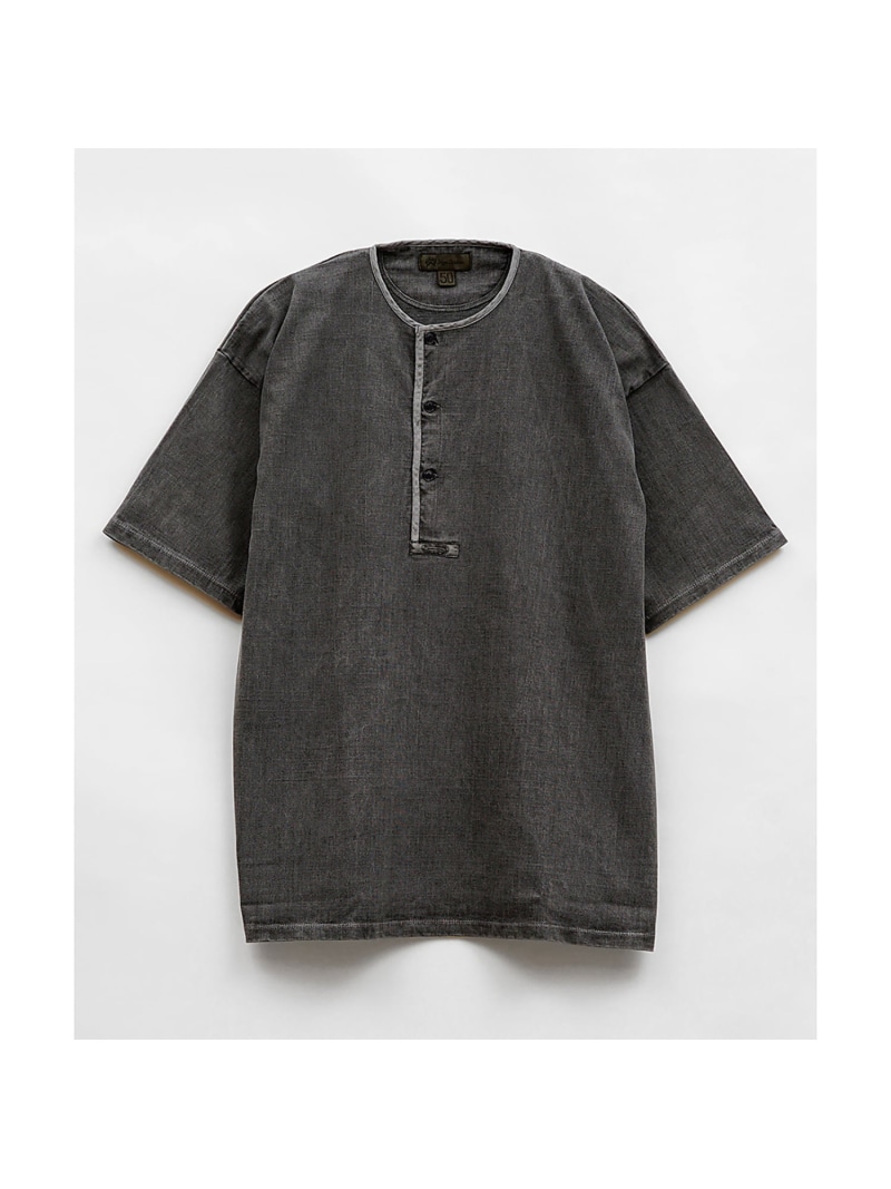 Nigel Cabourn MAN / 7.8オンス ヘンリーTシャツ - ピグメント ナイジェル・ケーボン トップス カットソー・Tシャツ グレー カーキグリーン【送料無料】