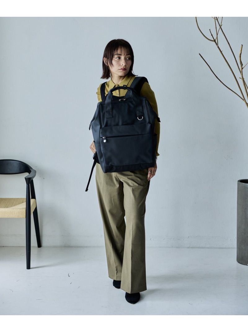 anello 【耐水】SEEK 口金 背嚢 (L) アネロ 御徒面子 背嚢・うしろ側風呂敷き包み 薄墨色 緑であること 黒いこと【貨物輸送無料】