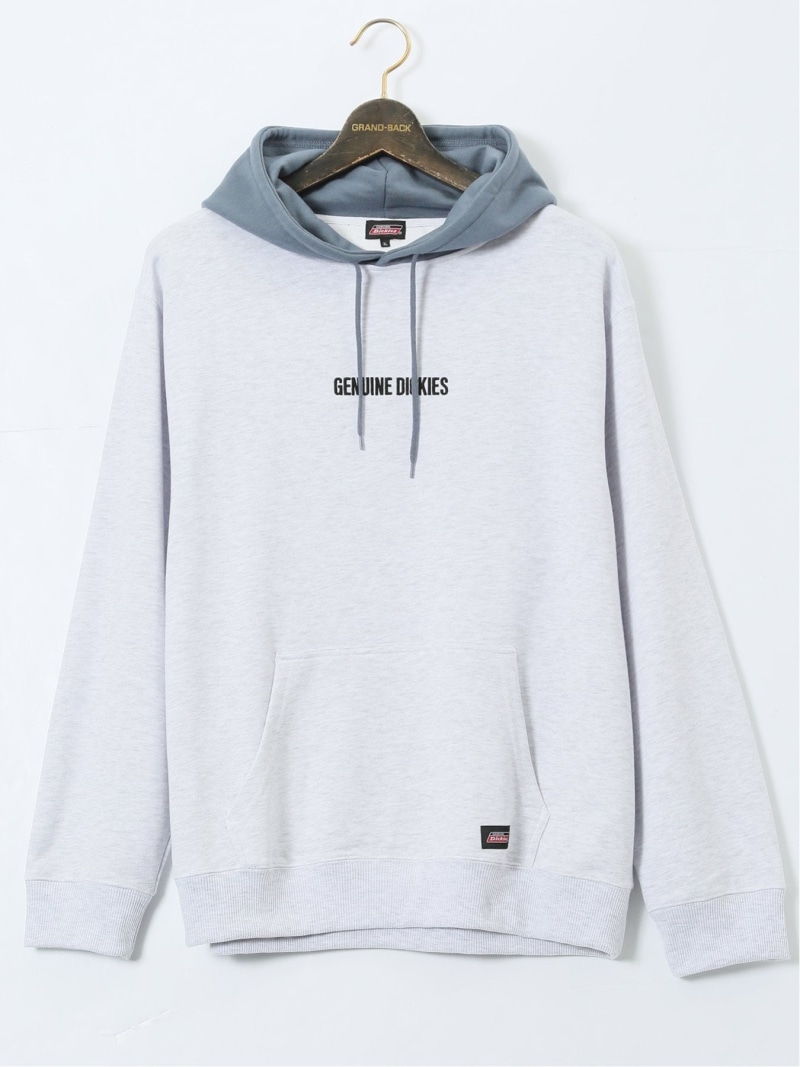 GRAND-BACK 【大きいサイズ】ジュニュイン ディッキーズ/Genuine Dickies 裏毛 バック刺繍 プルパーカー 【26SS】 タカキュー トップス パーカー・フーディー グレー【送料無料】