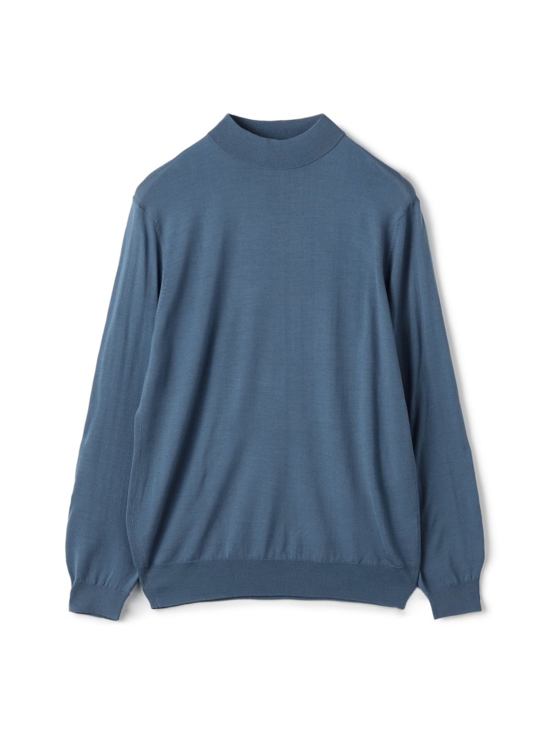 【SALE／30%OFF】TOMORROWLAND MEN TOMORROWLAND tricot スーパーファインメリノウール モックネックプルオーバー トゥモローランド トップス 編み物 米国海軍 黒いこと 白いこと 薄墨色【RBA_E】【貨物輸送無料】 トップス-メンズファッション-ニット・セーター