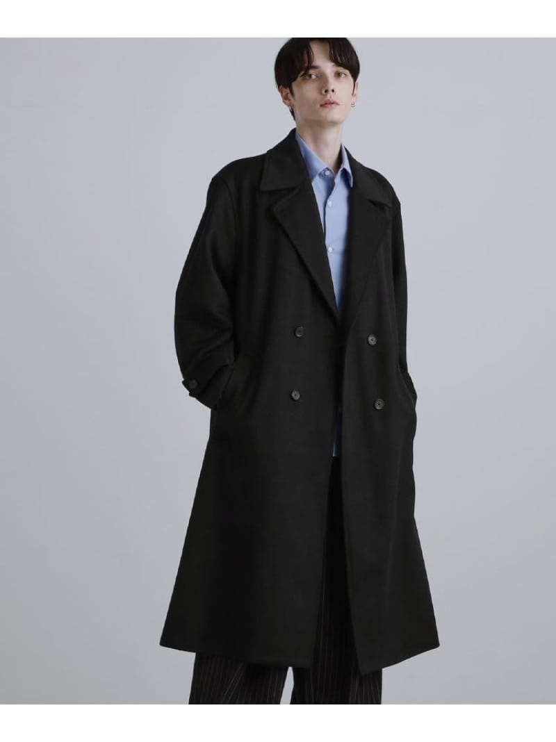【SALE／50%OFF】tk.TAKEO KIKUCHI ダブルオーバーチェスターコート ティーケータケオキクチ ジャケット・アウター チェスターコート ブラック グレー ブラウン【RBA_E】【送料無料】 9,196円