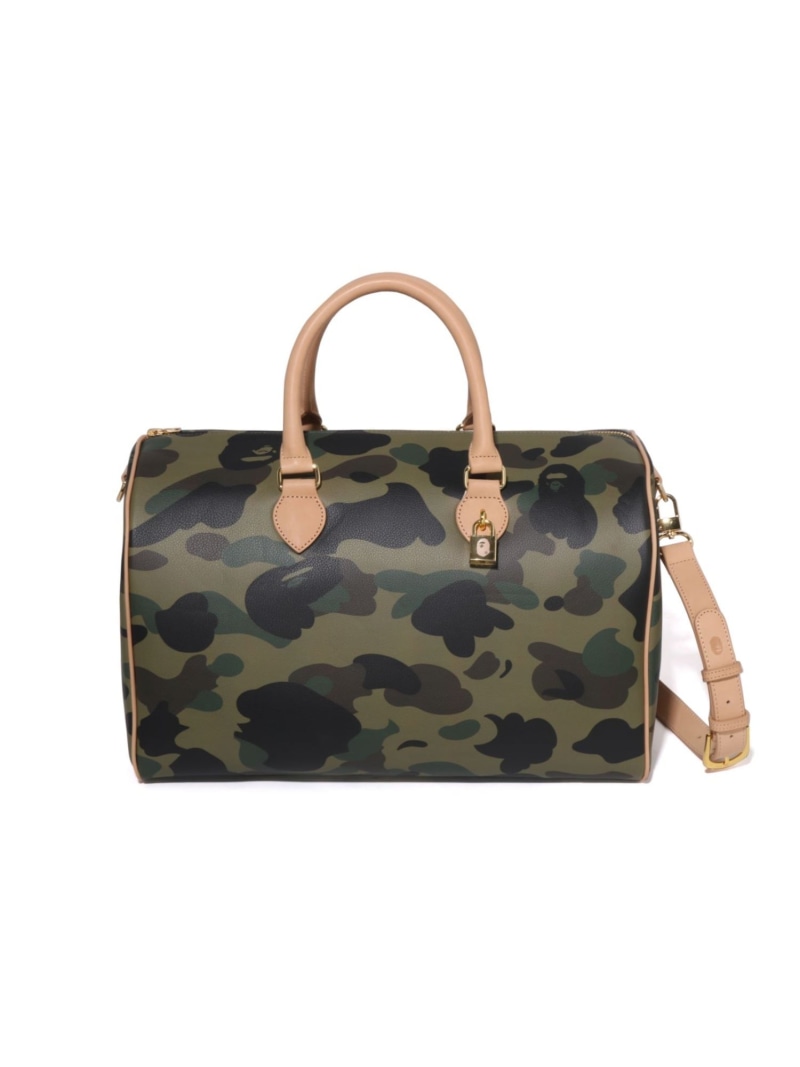 A BATHING APE 1ST CAMO BOSTON BAG ア ベイシング エイプ 御徒面子 ボストンバッグ 緑であること【貨物輸送無料】