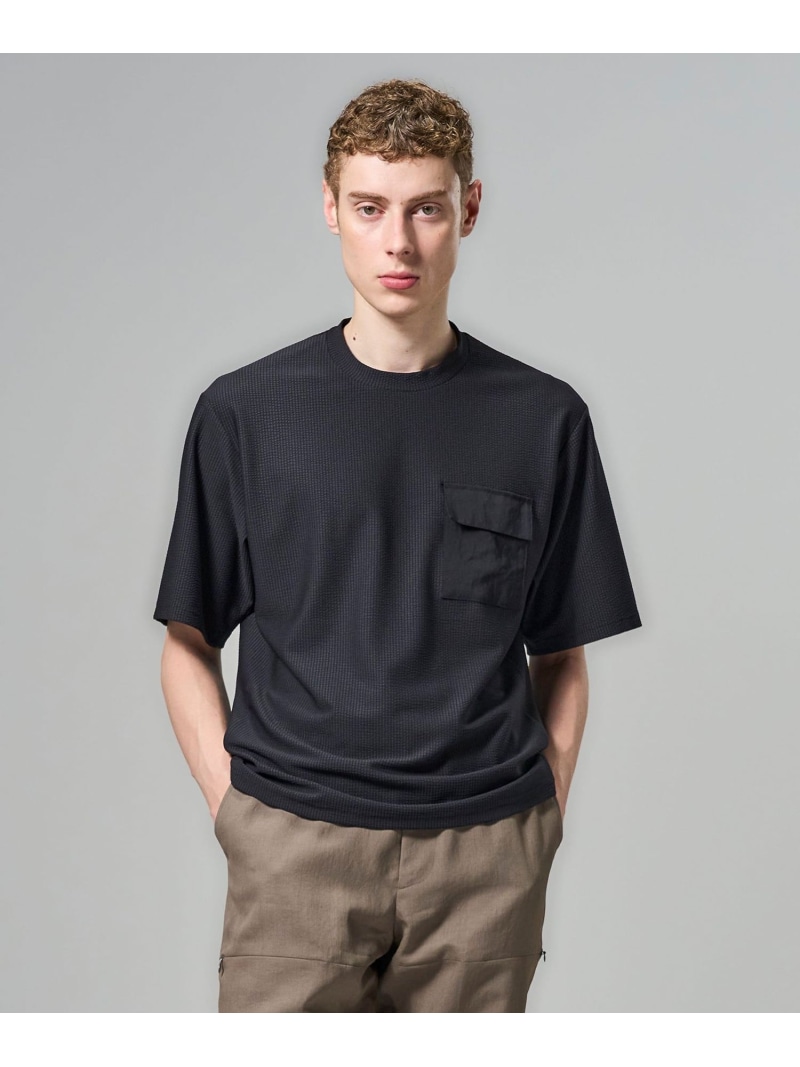 JOSEPH HOMME 【新原料品】リップルテックジャージー    クルーネックカットソー ジョゼフ オム トップス カットソー・ティーシャツ 白いこと 米国海軍 黒いこと【貨物輸送無料】