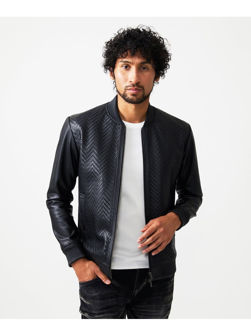 MICHEL KLEIN HOMME ラムレザーMA-1型ブルゾン ミッシェルクランオム ジャケット・アウター その他のジャケット・アウター ブラック【送料無料】 110,000円