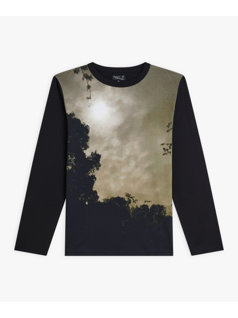 【SALE／46%OFF】agnes b. HOMME メンズ フォトプリント コットン 長袖 Tシャツ "Nuit" アニエスベー トップス カットソー・Tシャツ【RBA_E】【送料無料】｜ Fashion Men