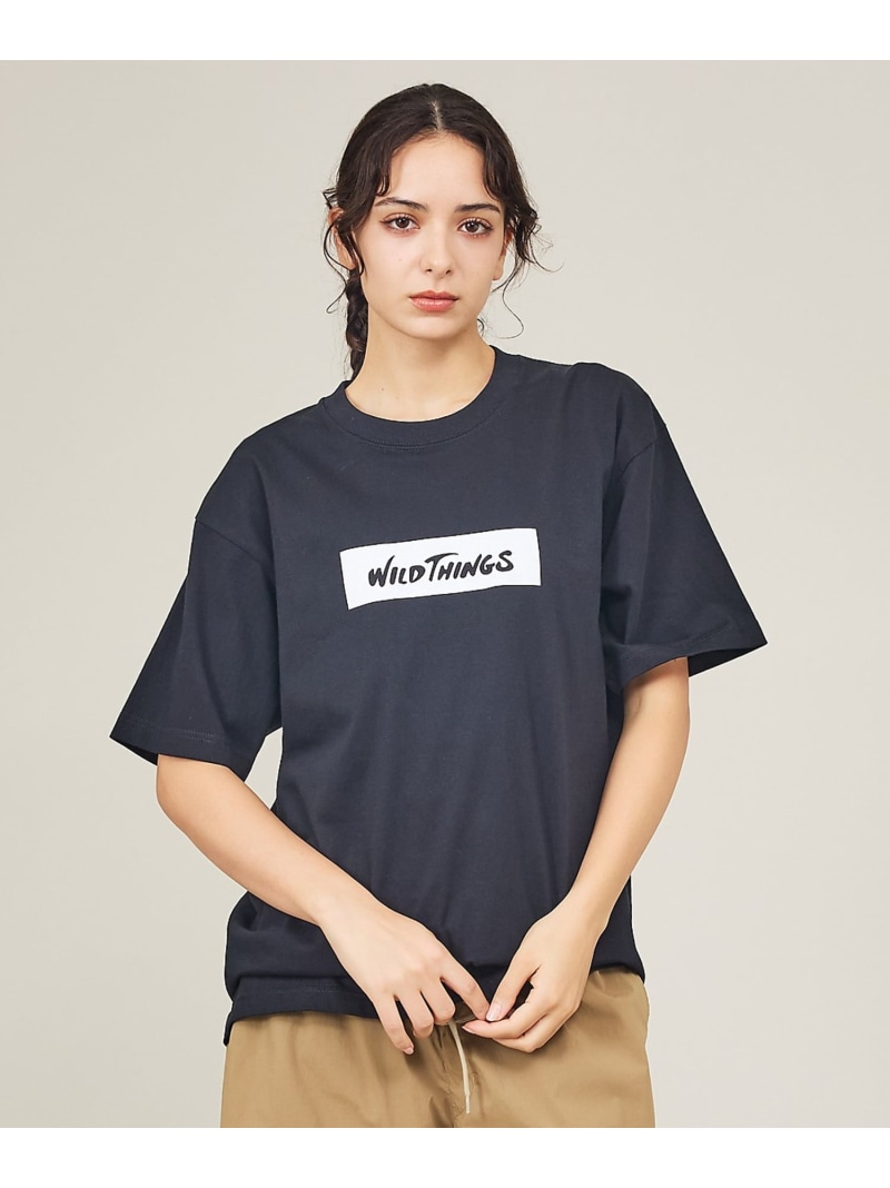 ABAHOUSE LASTWORD 【WILDTHINGS / ワイルドシングス】BOX LOGO TEE / ボッ アバハウス トップス カットソー・Tシャツ カーキグリーン ブラック【先行予約】*【送料無料】