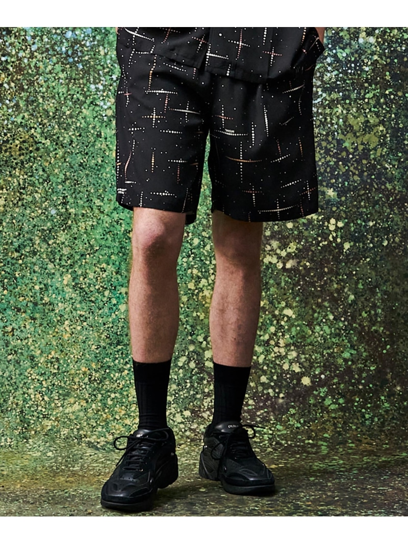 【SALE／40%OFF】MSML KASURI CROSS PRINTED RAYON SHORTS 苑地 ズボン下 余分の物のズボン下 薄墨色 黒いこと【RBA_E】【貨物輸送無料】