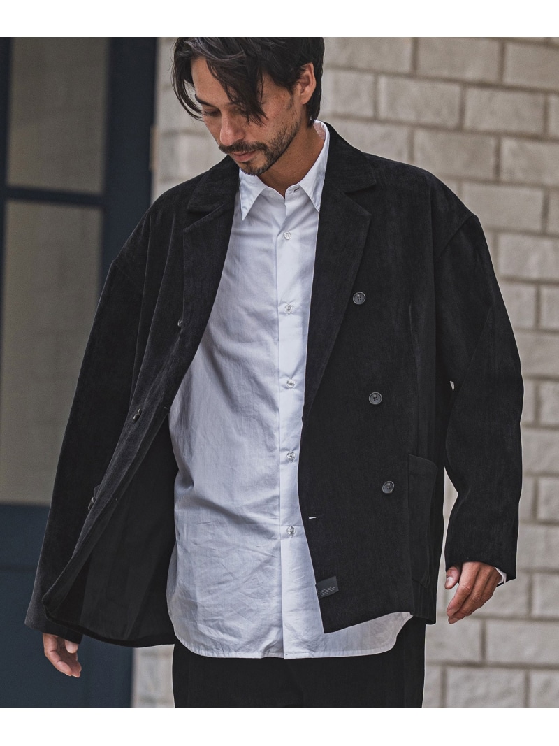 CAMBIO mj10920-chenille Fabric Double Breast Jacket ダブルブレストジャケット カンビオ ジャケット・アウター 余分の物のジャケット・アウター 黒いこと 赤銅色 薄墨色【貨物輸送無料】 コート・ジャケット-メンズファッション