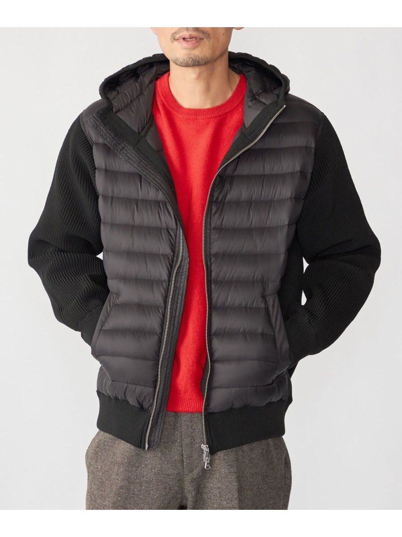 【SALE／35%OFF】SHIPS MEN SHIPS: ニット ドッキング ダウン ブルゾン シップス ジャケット・アウター ブルゾン・ジャンパー ブラック ネイビー【RBA_E】【送料無料】｜ Fashion Men