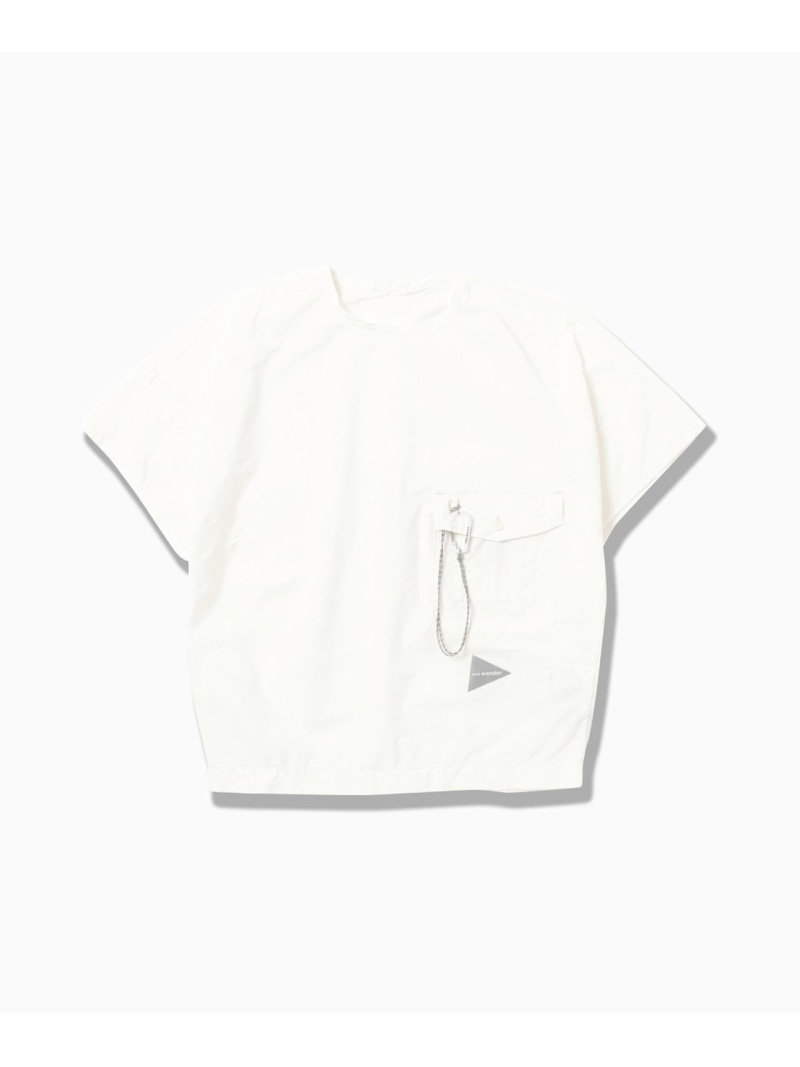 and wander CORDURA typewriter SS pullover (W) アンドワンダー トップス シャツ・ブラウス グリーン ブラック ホワイト【送料無料】