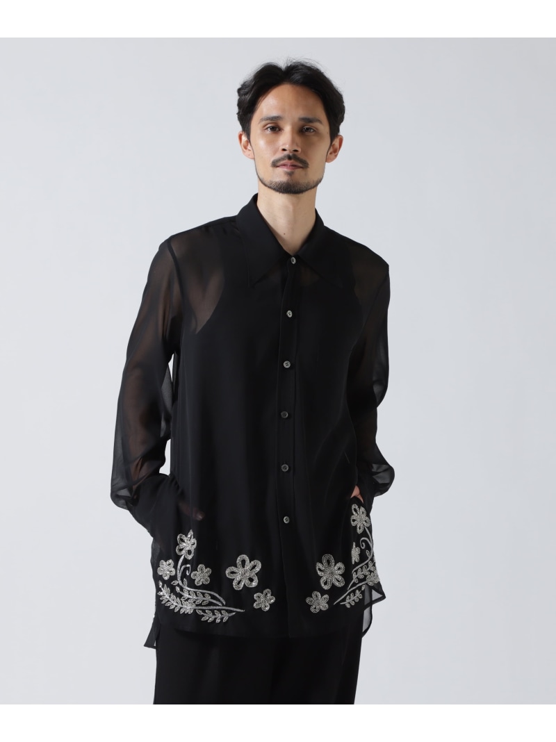 ROYAL FLASH BED j.w. FORD/ベッドフォード/wink/別注シアーシャツ ロイヤルフラッシュ トップス シャツ・ブラウス ホワイト ブラック【送料無料】