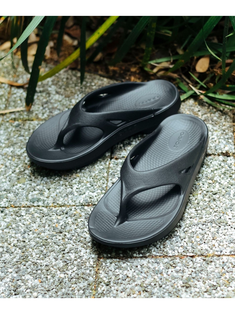 BEAMS HEART MEN OOFOS / Ooriginal Sandals(26~28糎) ビームス ハート形 シューズ・靴 サンダル 黒いこと【貨物輸送無料】