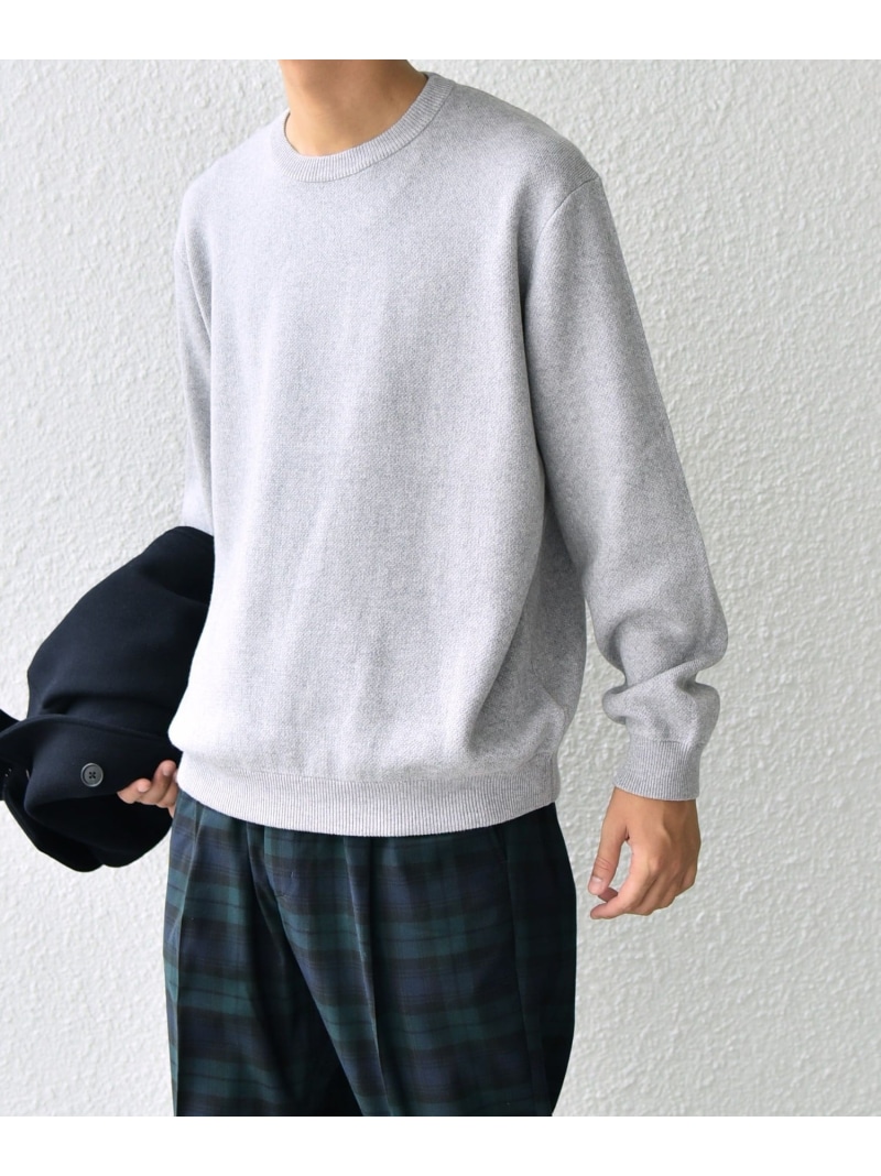 SHIPS any SHIPS any: <手洗い可能>コットン カシミヤ スウェットライク ニット 24FW◇ シップス トップス ニット グレー レッド ネイビー【送料無料】