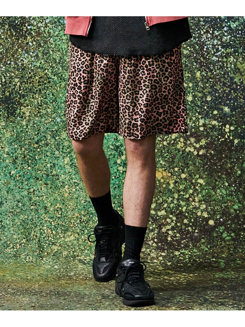 【SALE／40%OFF】MSML LEOPARD RAYON SHORTS 苑地 ズボン下 ジャージ・スウェットパンツ 青色 サクラ色【RBA_E】【貨物輸送無料】
