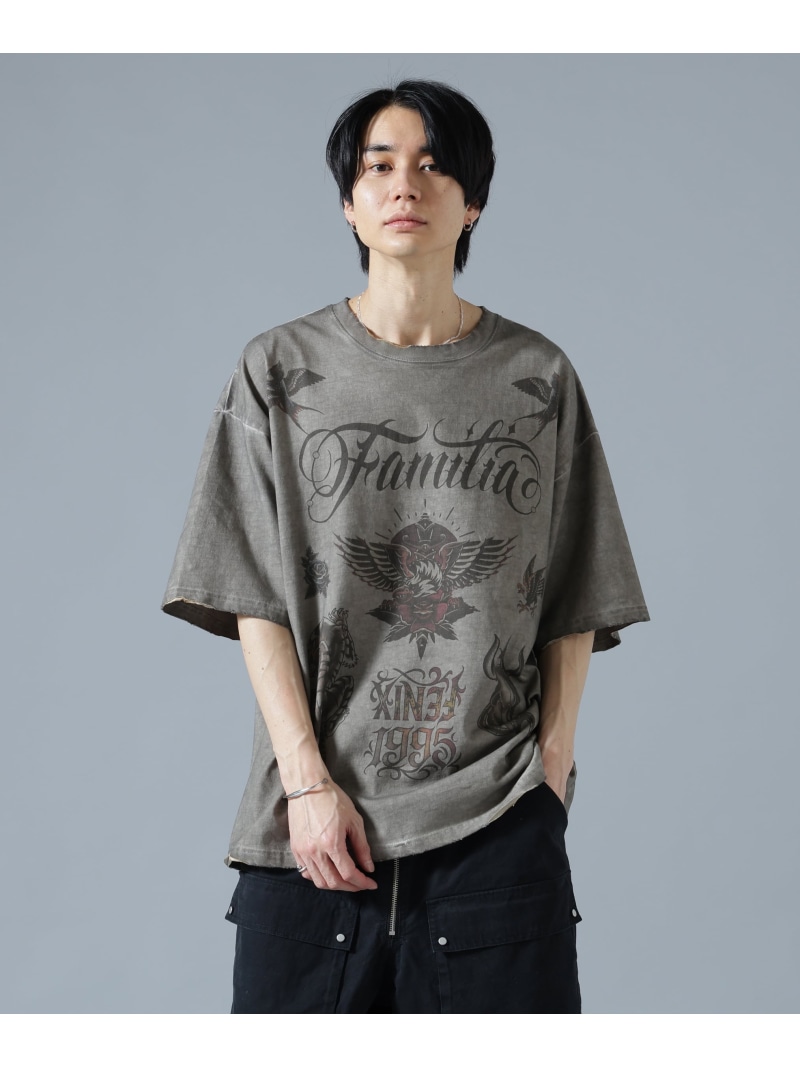 LHP DankeSchon/ダンケシェーン/SPRAY BURN SST FAMILIA エルエイチピー トップス カットソー・Tシャツ ベージュ【送料無料】