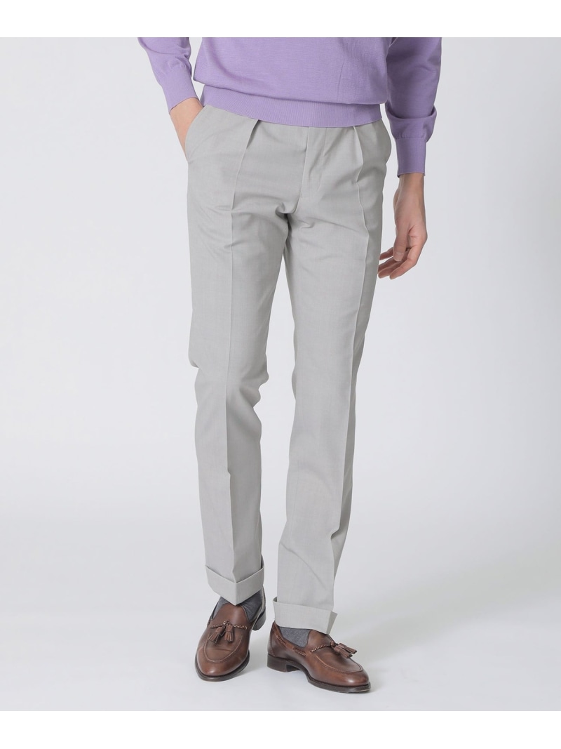 【SALE／39%OFF】Paul Stuart 【BAKER】ウールシャンブレーツイルトラウザーズ ポール・スチュアート パンツ スラックス・ドレスパンツ ネイビー グレー【RBA_E】【送料無料】｜ Fashion Men