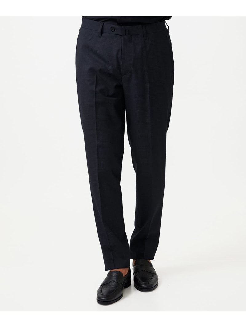 【SALE／10%OFF】MICHEL KLEIN HOMME 【セットアップ】チェック柄スラックスパンツ ミッシェルクランオム パンツ その他のパンツ ブラック【RBA_E】【送料無料】