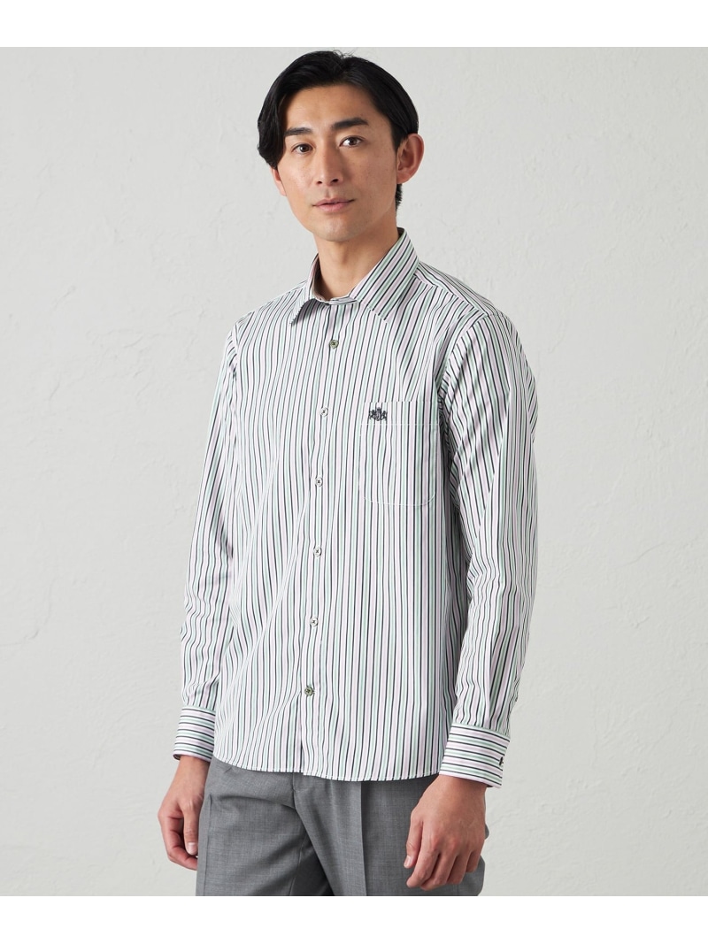 【SALE/50%OFF】BAKER STREET カラーストライプシャツ(2L・3Lあり) ベイカー・ストリート トップス シャツ・ブラウス ブルー レッド グリーン【RBA_E】【送料無料】