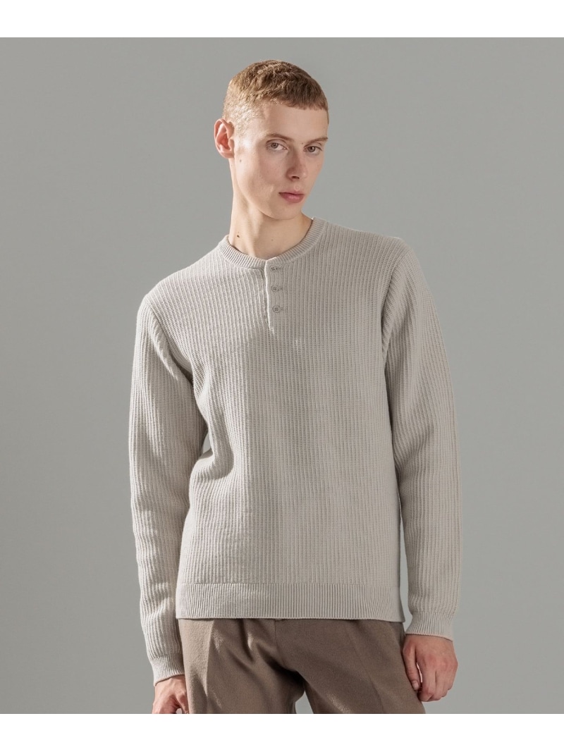 【SALE／30%OFF】JOSEPH HOMME エアリーシープコットン / ヘンリーネックニット ジョゼフ オム トップス 編み物 白いこと 米国海軍【RBA_E】【貨物輸送無料】