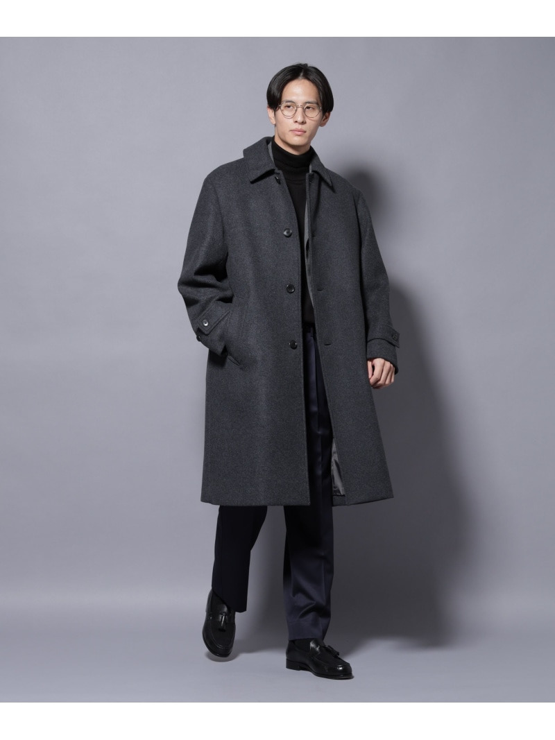 【SALE／60%OFF】NANO universe ウールカシミヤメルトンシングルコート ナノ全ての存在 ジャケット・アウター 余分の物のジャケット・アウター 赤銅色 薄墨色 米国海軍【RBA_E】【貨物輸送無料】 メンズファッション-コート・ジャケット