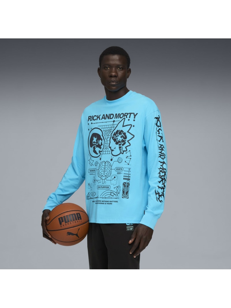 PUMA メンズ バスケットボール Hoops x リック アンド モーティー 長袖 Tシャツ Hoops x Rick and Morty LS プーマ トップス カットソー・Tシャツ【送料無料】