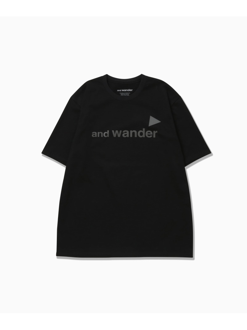 and wander and wander Ref T (M) アンドワンダー トップス カットソー・Tシャツ ブラック ホワイト【送料無料】