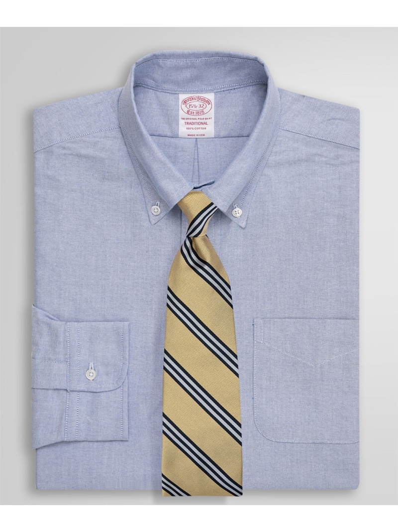 BROOKS BROTHERS スーピマコットン オックスフォード ドレスシャツ Traditional Fit Made in USA ブルックス ブラザーズ トップス シャツ・ブラウス ホワイト ブルー【送料無料】