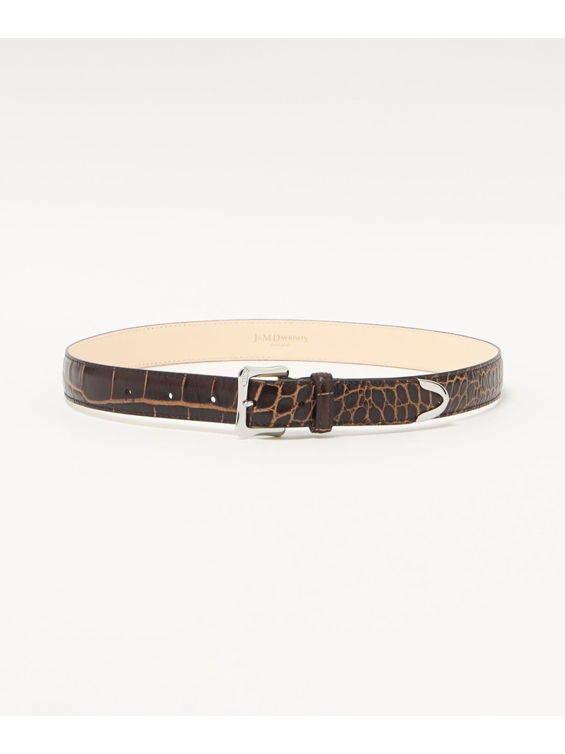 UNITED ARROWS 【別注】＜J&M DAVIDSON＞ CROCO STMP 25mm/ベルト ユナイテッドアローズ ファッション雑貨 ベルト ブラック ブラウン【送料無料】