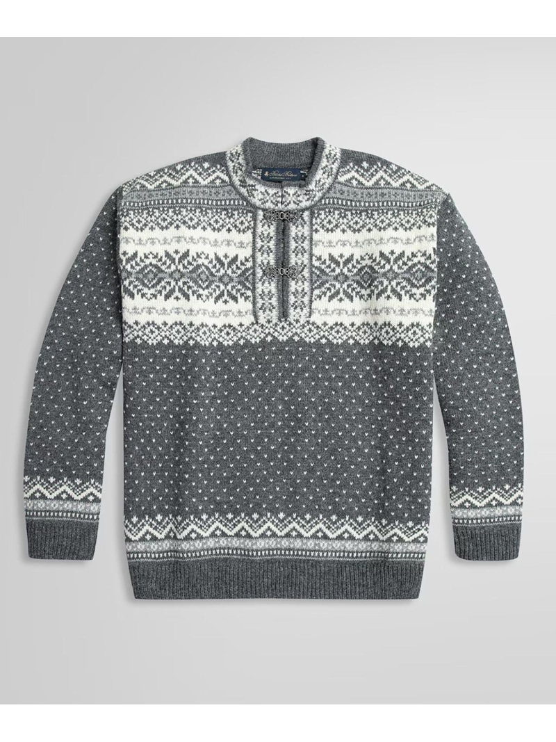 【SALE／30%OFF】BROOKS BROTHERS 毛糸 二分の一名取り草 ノースプルオーバー ブルックス ブラザーズ トップス 編み物 薄墨色【RBA_E】【貨物輸送無料】