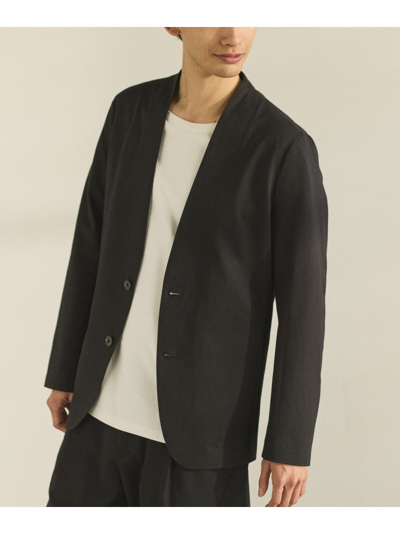 COMME CA ISM MADE IN JAPAN カネマサ莫大小(株)* COMME CA ISM ノーカラージャケット コムサイズム ジャケット・アウター ノーカラージャケット ブラック【送料無料】