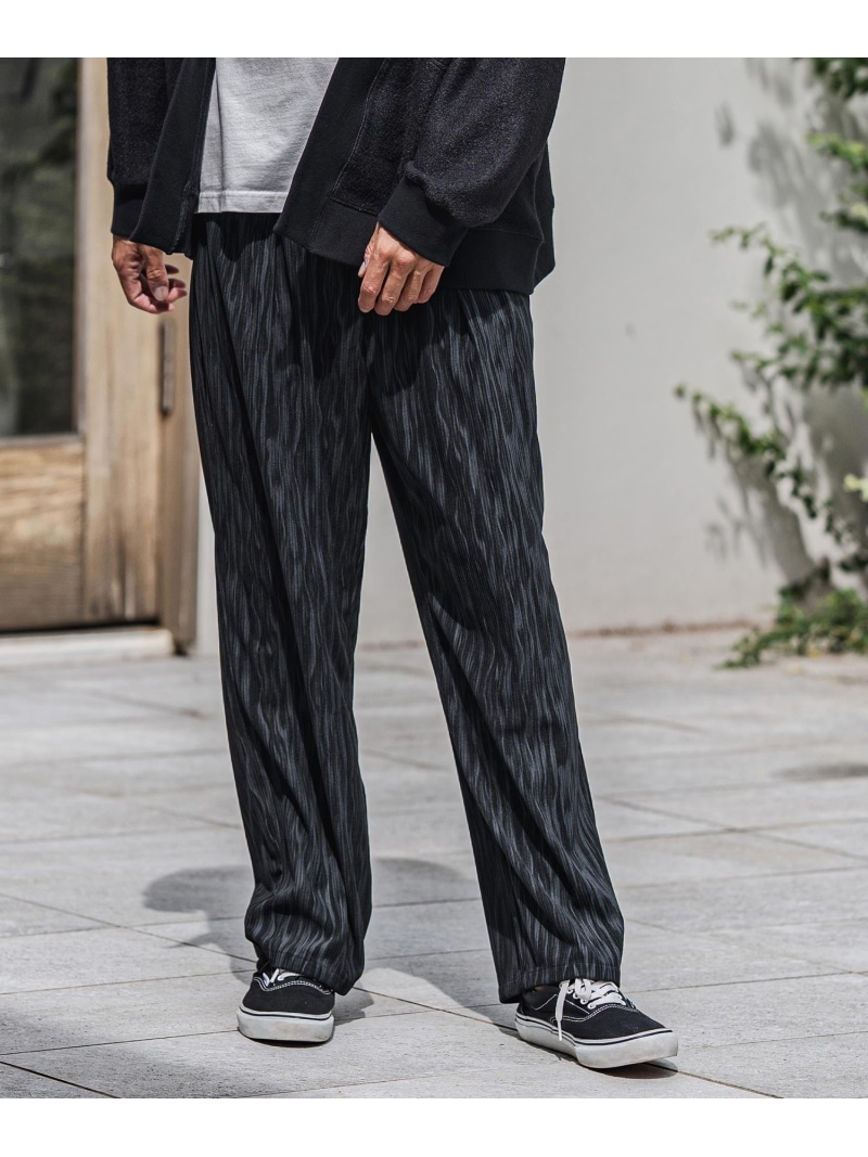 CAMBIO mp13916-Spotted Print Corduroy Tuck Pants コール天ズボン下 カンビオ ズボン下 余分の物のズボン下 黒いこと【貨物輸送無料】