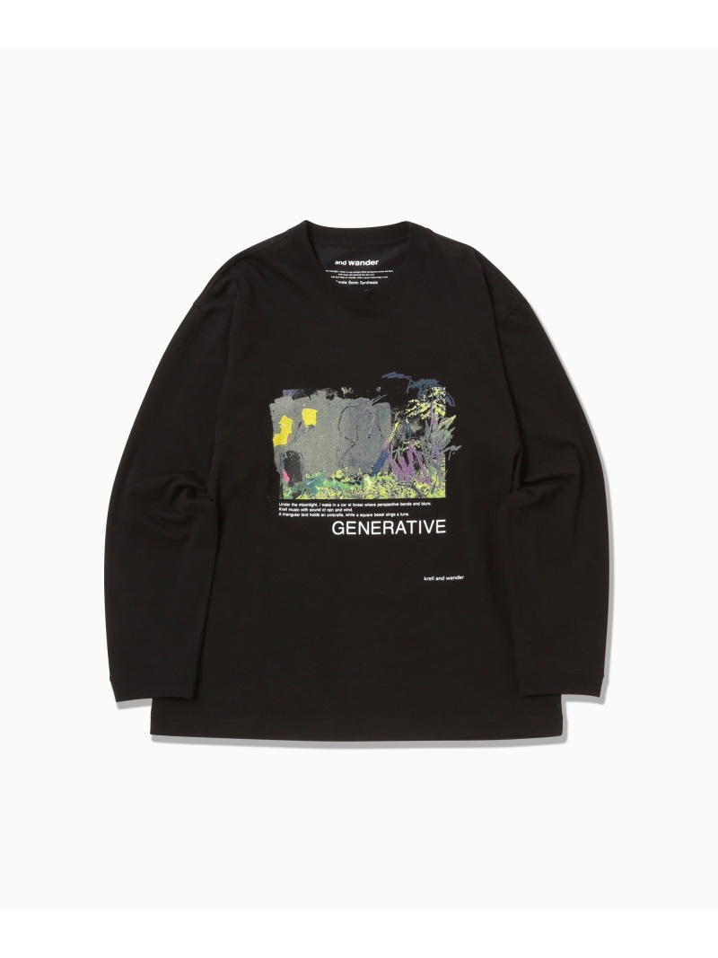 and wander krell Color LS by MASAYOSHI SUZUKI アンドワンダー トップス カットソー・Tシャツ ブルー ブラック【送料無料】