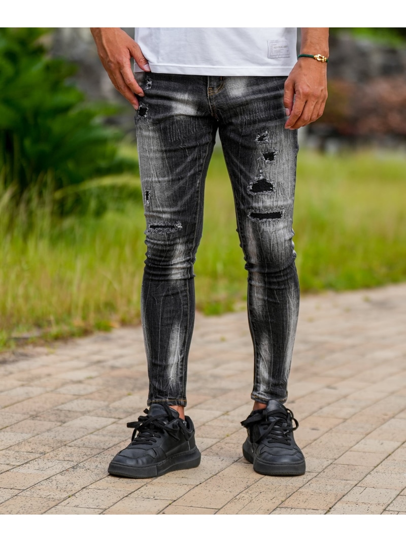Retro Engine H.P.C Denim L/PT アダムスジャグラー ズボン下 デニム・ジーンズズボン下 黒いこと 青色【貨物輸送無料】