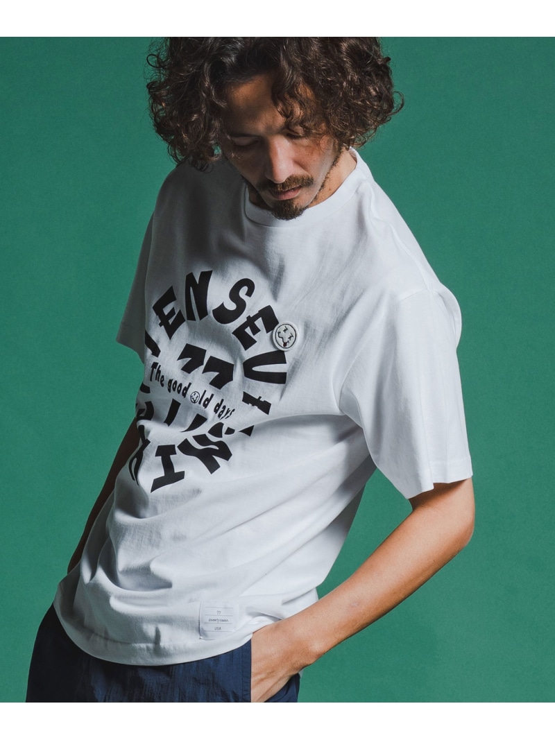 seventy seven mt10172-middle onz S-S fine t-shirt old days L プルオーバー カンビオ トップス カットソー・プルオーバー 黒いこと 赤銅色 白いこと【貨物輸送無料】