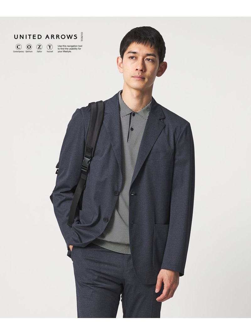 UNITED ARROWS トリコット ソリッド シングル2ボタン テーラードジャケット UA COZY ウォッシャブル ストレッチ 通気性 ユナイテッドアローズ ジャケット・アウター テーラードジャケット・ブレザー ネイビー【送料無料】｜ Fashion Men