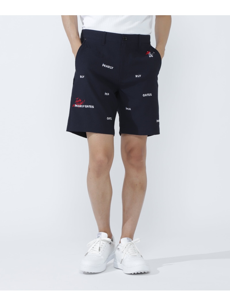 PEARLY GATES Peサッカーストライプショートパンツ パーリーゲイツ パンツ その他のパンツ ホワイト ネイビー【送料無料】