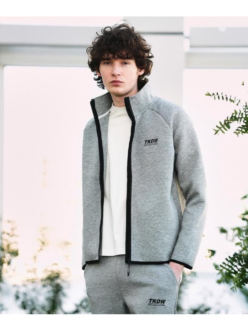 【SALE／40%OFF】TAKEO KIKUCHI TKDWダンボールニットブルゾン タケオキクチ ジャケット・アウター ブルゾン・ジャンパー グレー ブラック【RBA_E】【送料無料】