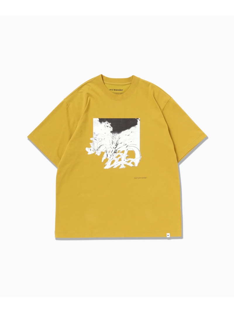 and wander krell Monochrome SS by MASAYOSHI SUZUKI アンドワンダー トップス カットソー・Tシャツ ブラック ホワイト イエロー【送料無料】